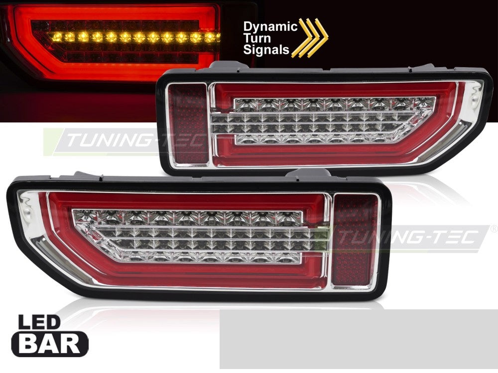 LED bar baklykter med kromfinish til Suzuki Jimny IV nærbilde av lysstripe