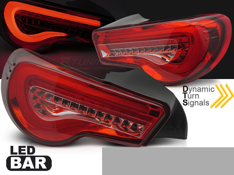 LED-baklykter Toyota GT86 rød finish og dynamisk blinklys nærbilde