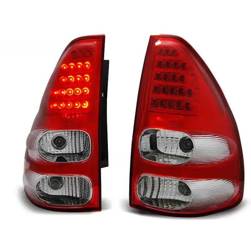Baklykter Toyota Land Cruiser J120 02-09 - Red White Led Ver2