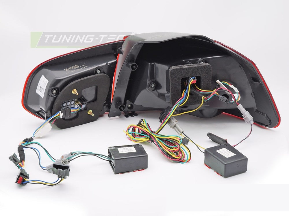 Volkswagen Golf 6 baklykter LED OLED rød detaljbilde av lysfordeling