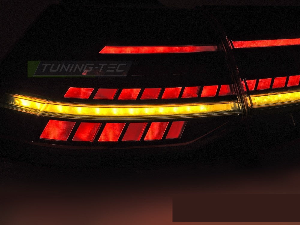 VW Golf 7 LED baklykter LDVWV0 rød finish detaljbilde av lysmønster