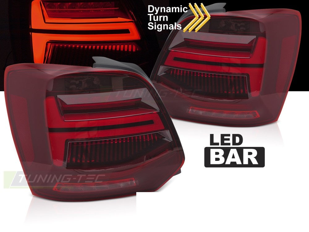 LED baklykter Volkswagen Polo V rød finish med LED Bar-teknologi nærbilde