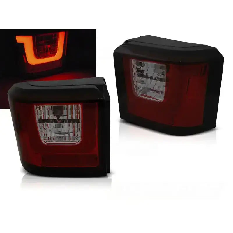 Baklykter Vw T4 90-03.03 RES Smoke Led Bar med LED-mønster, vist fra skrå vinkel.