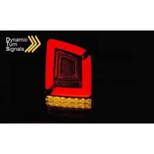 Baklykt Vw T6 15-19 TR Led Bar Red White SEQ med rød LED-ramme og gule dynamiske blinklys.