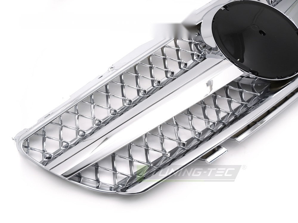 Grill Mercedes SL R230 01-06 sett fra siden, struktur synlig.