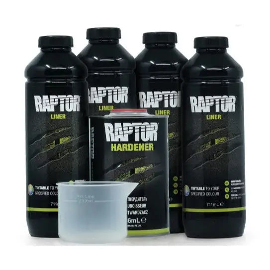 Bedliner Raptor Black - 4 Bottle Kit
