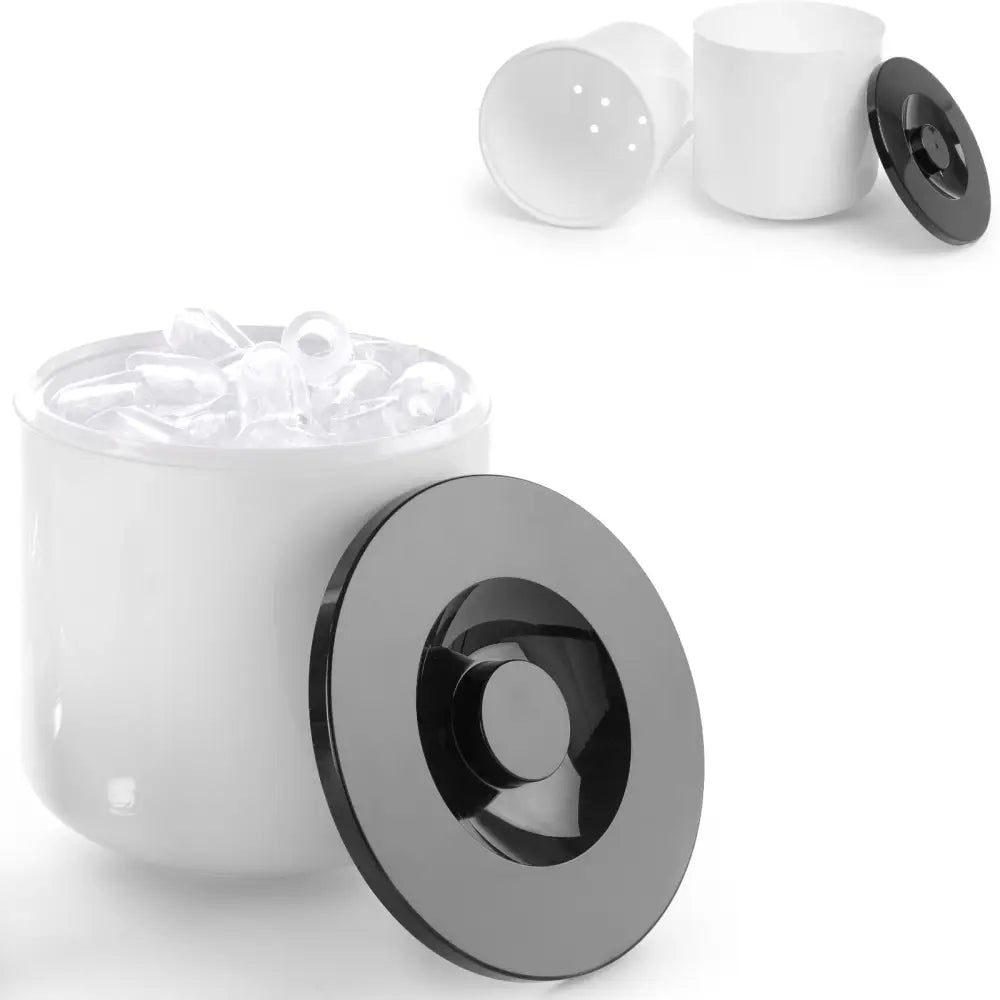 Beholder for Is på Is Hvit med Svart Lokk 10 l