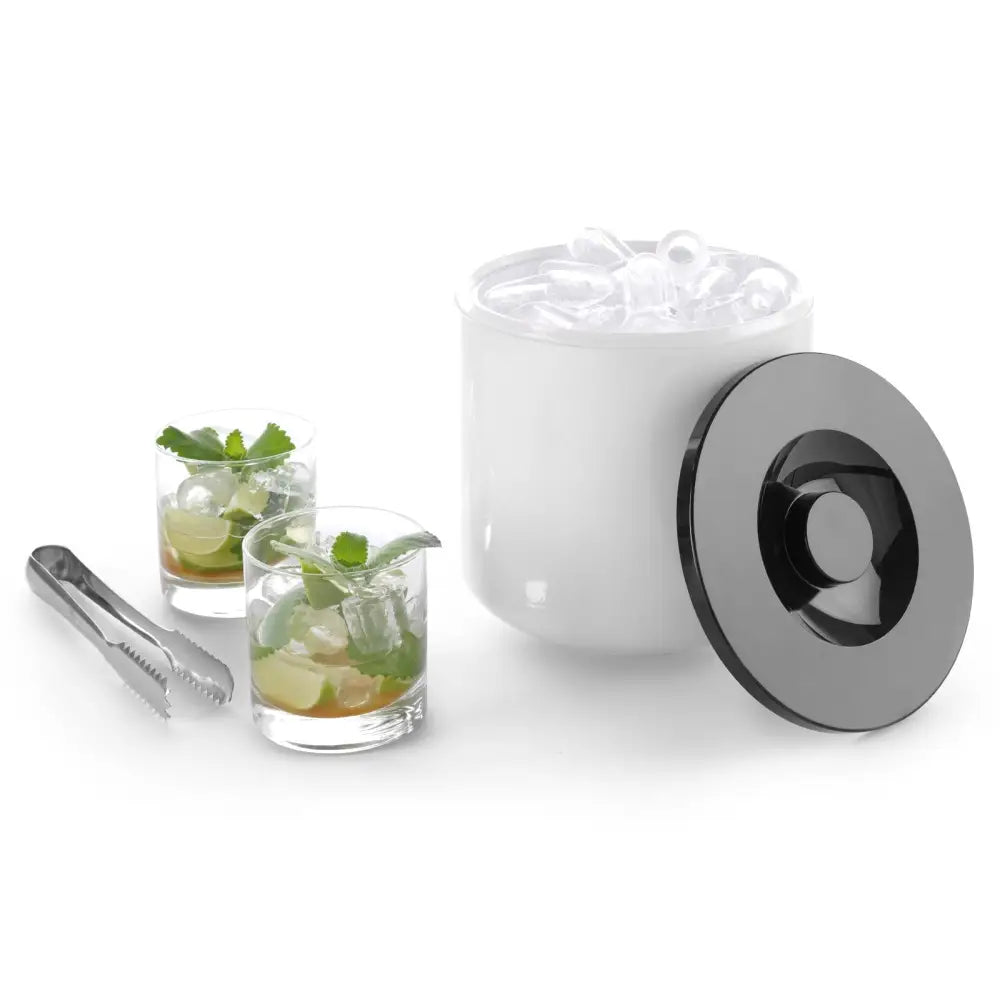 Beholder for Is på Is Hvit med Svart Lokk 10 l