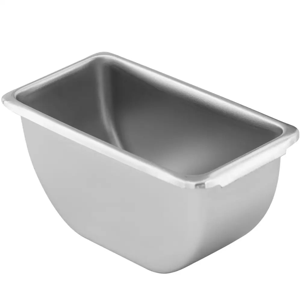 Beholderorganisator for drinktilbehør, sølvfarget metallform med lokk sett skrått ovenfra på hvit bakgrunn.