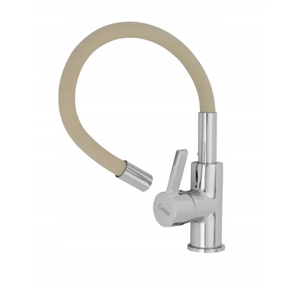 Beige Kjøkkenbatteri med Fleksibel Tappekran for Oppvaskbenk