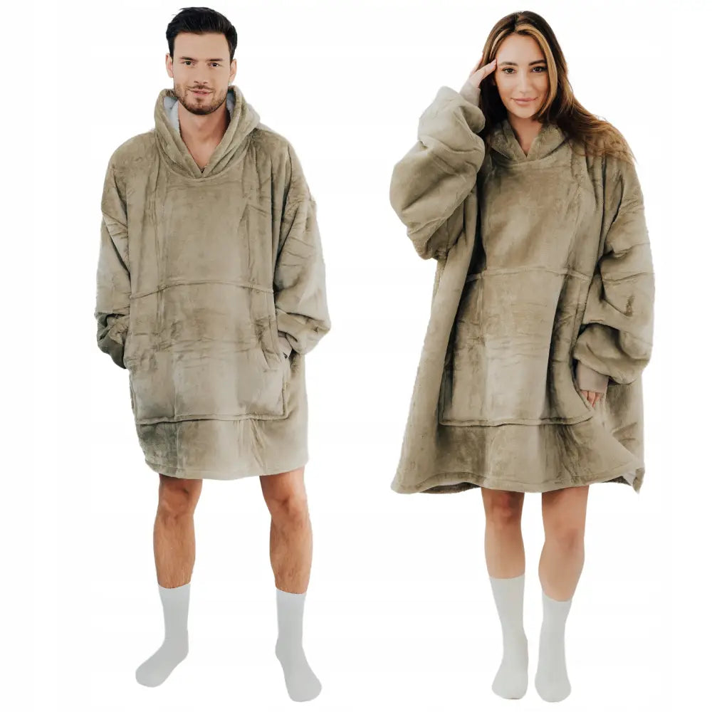 Beige Koc Bluza Omslagsbluse Comfy Moment Oversize 2-i-1 fra Polen