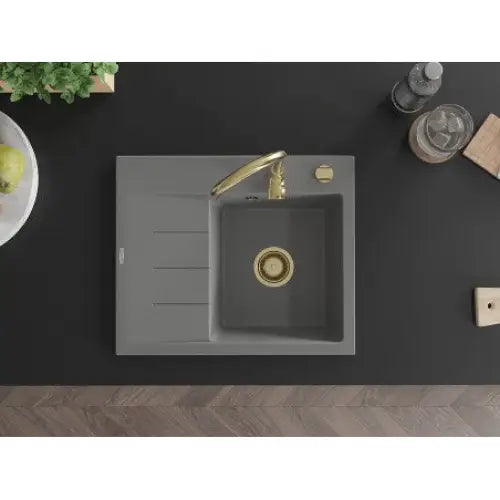 Ben Kjøkkenvask 1 Kum Høyre 600x500 Mm Grå - 6523605000-71-g