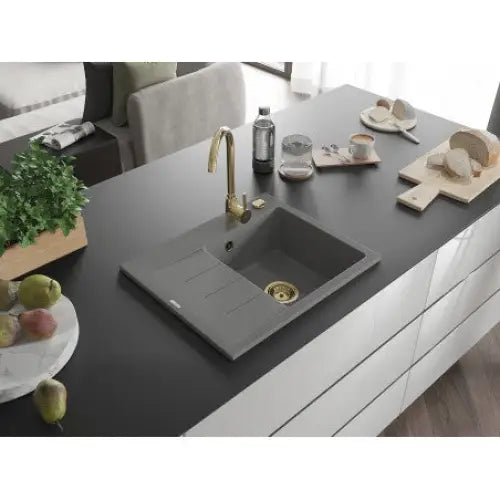 Ben Kjøkkenvask 1 Kum Høyre 600x500 Mm Grå - 6523605000-71-g