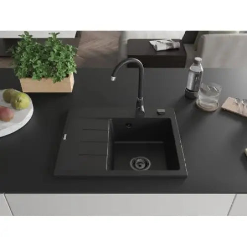 Ben Kjøkkenvask 1 Kum Høyre 600x500 Mm Svart 6523605000-77-b