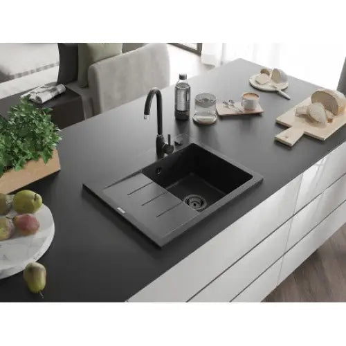 Ben Kjøkkenvask 1 Kum Høyre 600x500 Mm Svart 6523605000-77-b