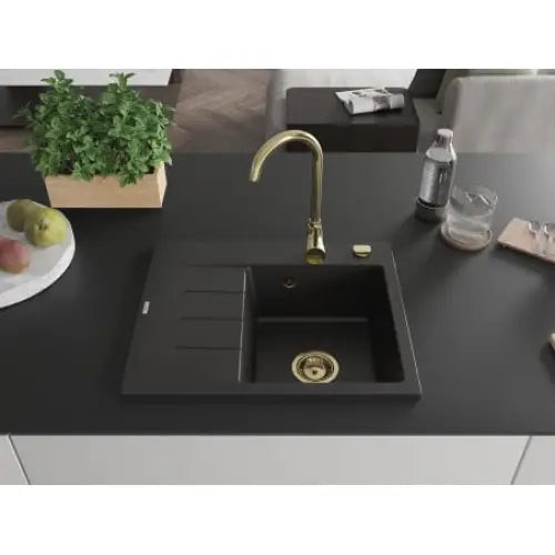 Ben Kjøkkenvask 1 Kum Høyre 600x500 Mm Svart - 6523605000-77-g