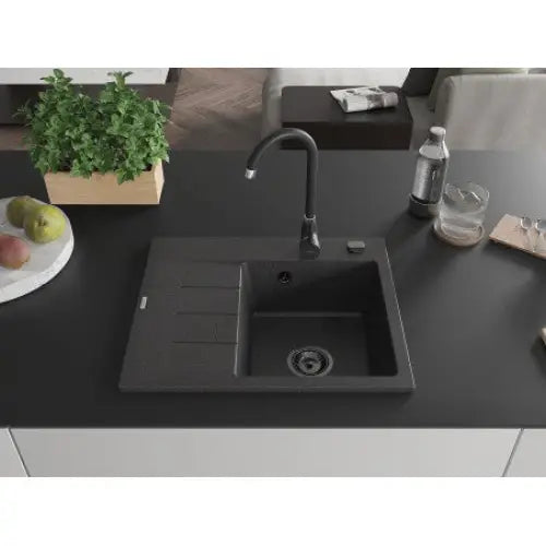 Ben Kjøkkenvask 1 Kum Høyre 600x500 Mm Svart/grå 6523605000-76-b