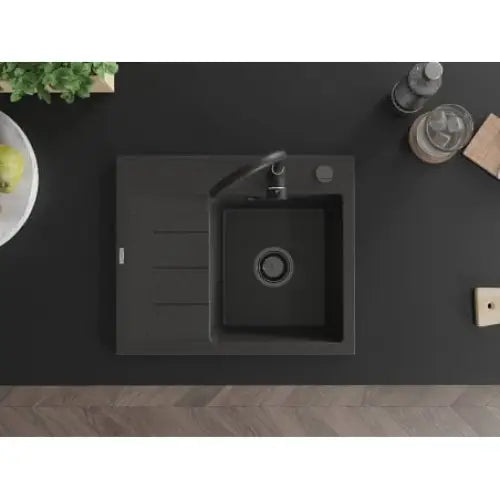Ben Kjøkkenvask 1 Kum Høyre 600x500 Mm Svart/grå 6523605000-76-b
