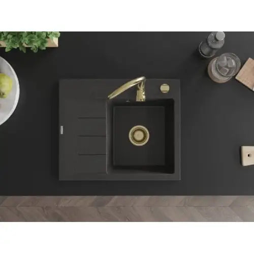 Ben Kjøkkenvask 1 Kum Høyre 600x500 Mm Svart/grå - 6523605000-76-g