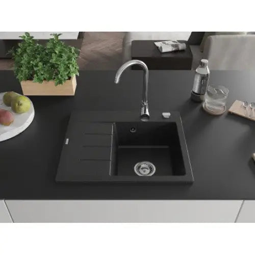 Ben Kjøkkenvask 1 Kum Høyre 600x500 Mm Svart/sølv - 6523605000-73