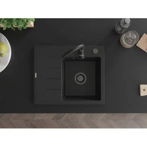 Ben Kjøkkenvask 1 Kum Høyre 600x500 Mm Svart/sølv 6523605000-73-b