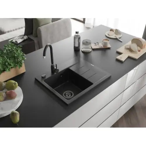 Ben Kjøkkenvask 1 Kum Venstre 600x500 Mm Svart 6522605000-77-b