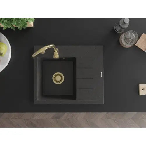 Ben Kjøkkenvask 1 Kum Venstre 600x500 Mm Svart/grå - 6522605000-76-g