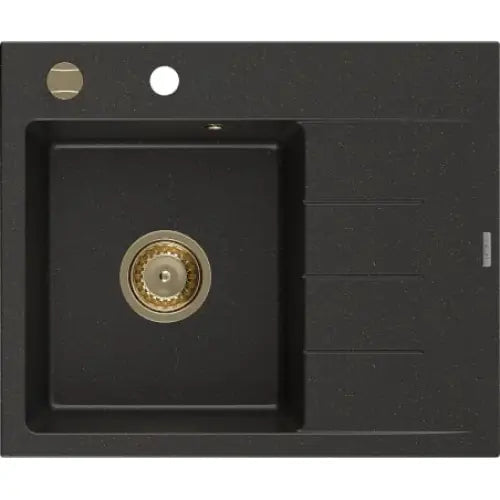 Ben Kjøkkenvask 1 Kum Venstre 600x500 Mm Svart/gull - 6522605000-75-g