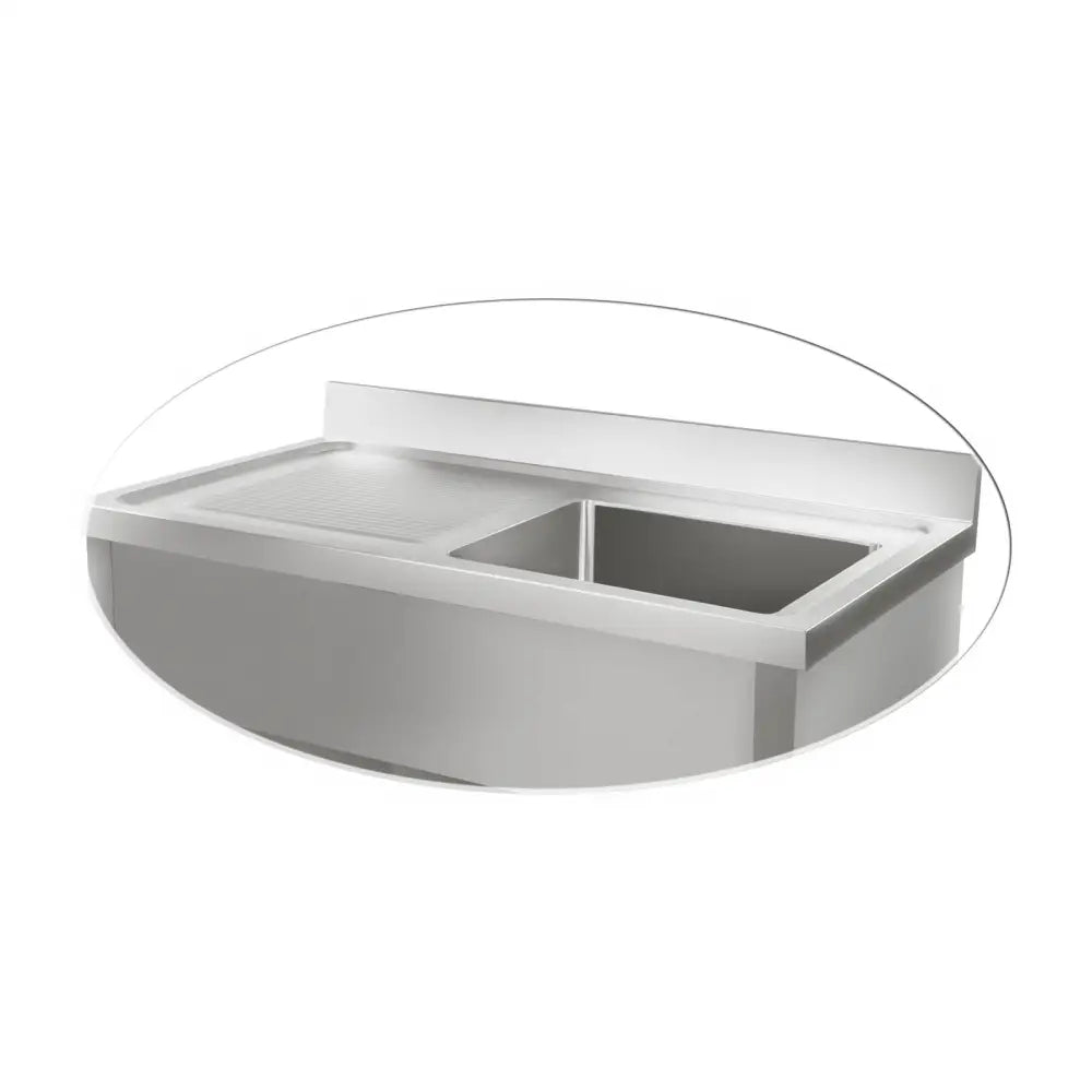 Benkeplate i Rustfritt Stål Vask for Kjøkken 120cm Bredde