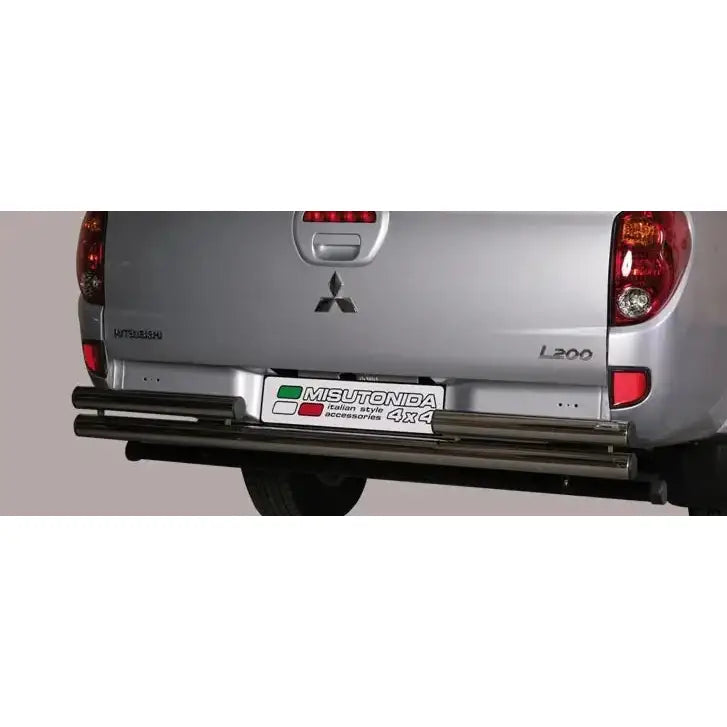 Beskyttelse Rør Bakre Dobbelt Inox Mitsubishi L200 2010-2014 Club Cab