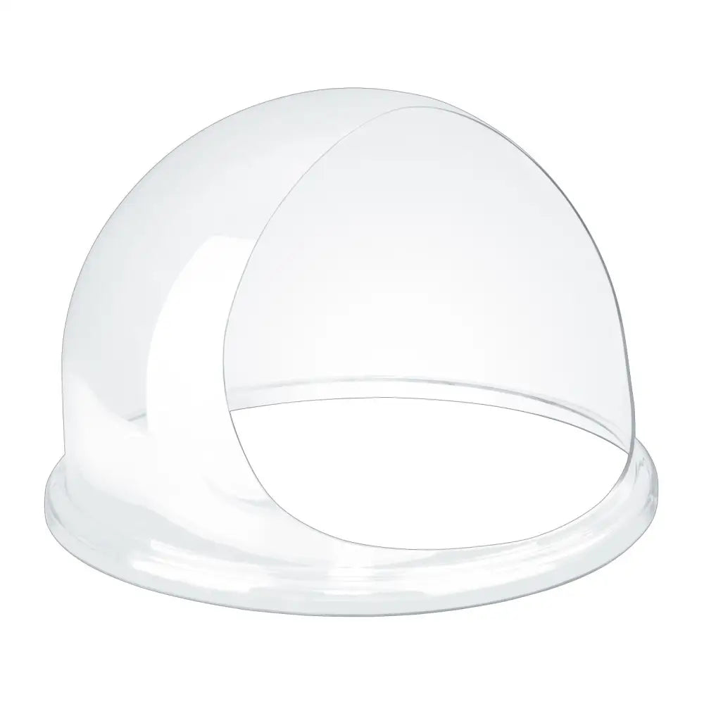 Beskyttelsesdeksel for sukkerspinnmaskin, gjennomsiktig plastkuppel med stor frontåpning og avrundet form.