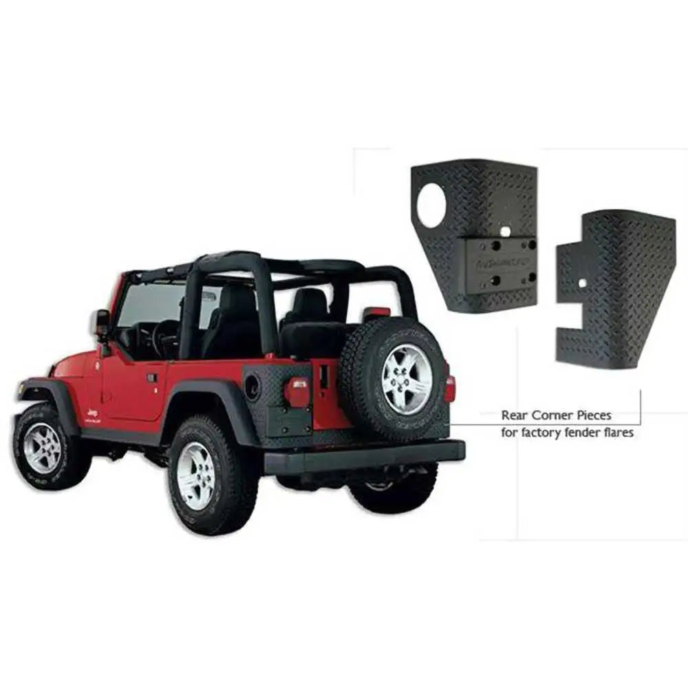 Beskyttelsesvinkler Bakre Bushwacker - Jeep Wrangler Tj 97-06