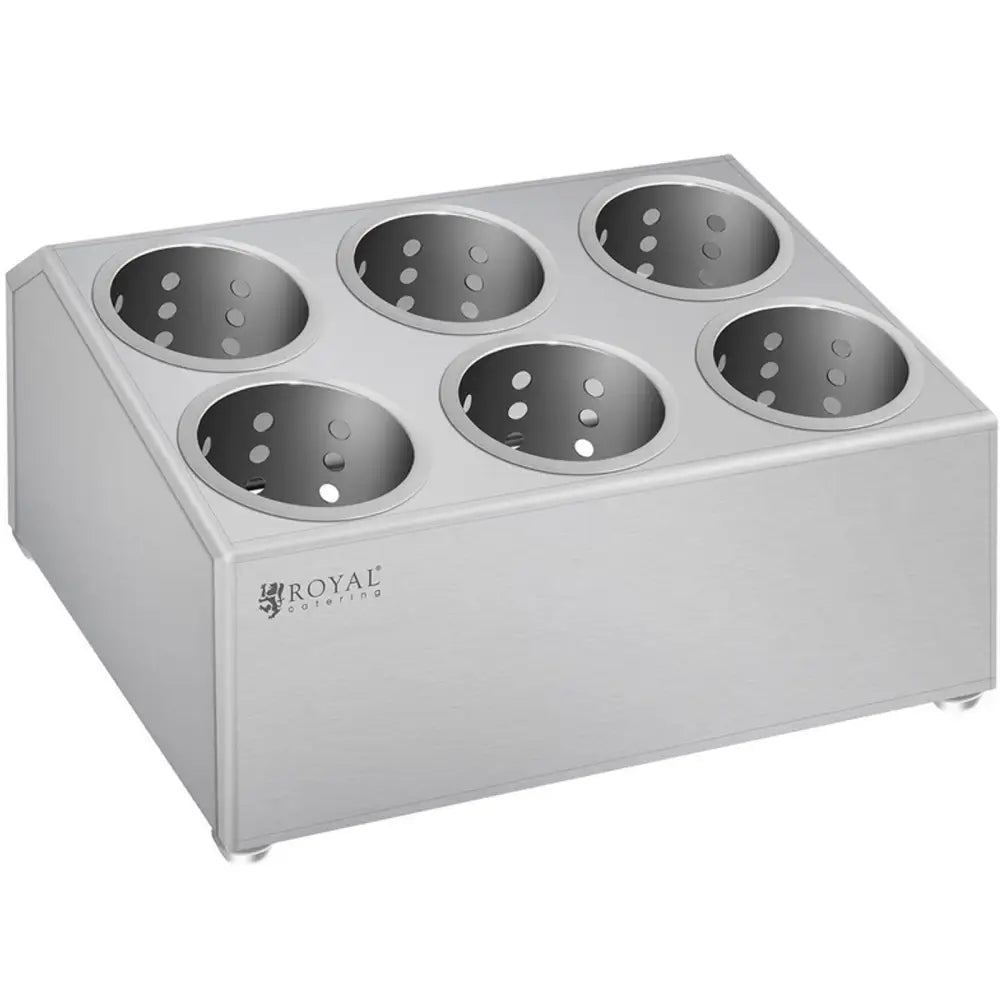 Bestikkoppbevaringsboks med 6 Innsatser for Gafler Skjeer og Kniver Rustfritt Stål fra Royal Catering.