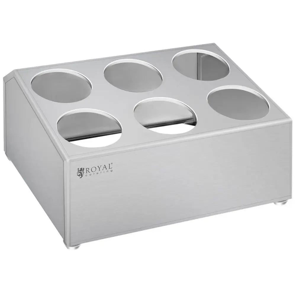 Bestikkoppbevaringsboks med 6 Innsatser for Gafler Skjeer og Kniver Rustfritt Stål fra Royal Catering.