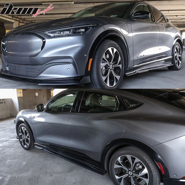 Ikon Motorsports Mustang Mach‑E høyglans svart sideskjørt