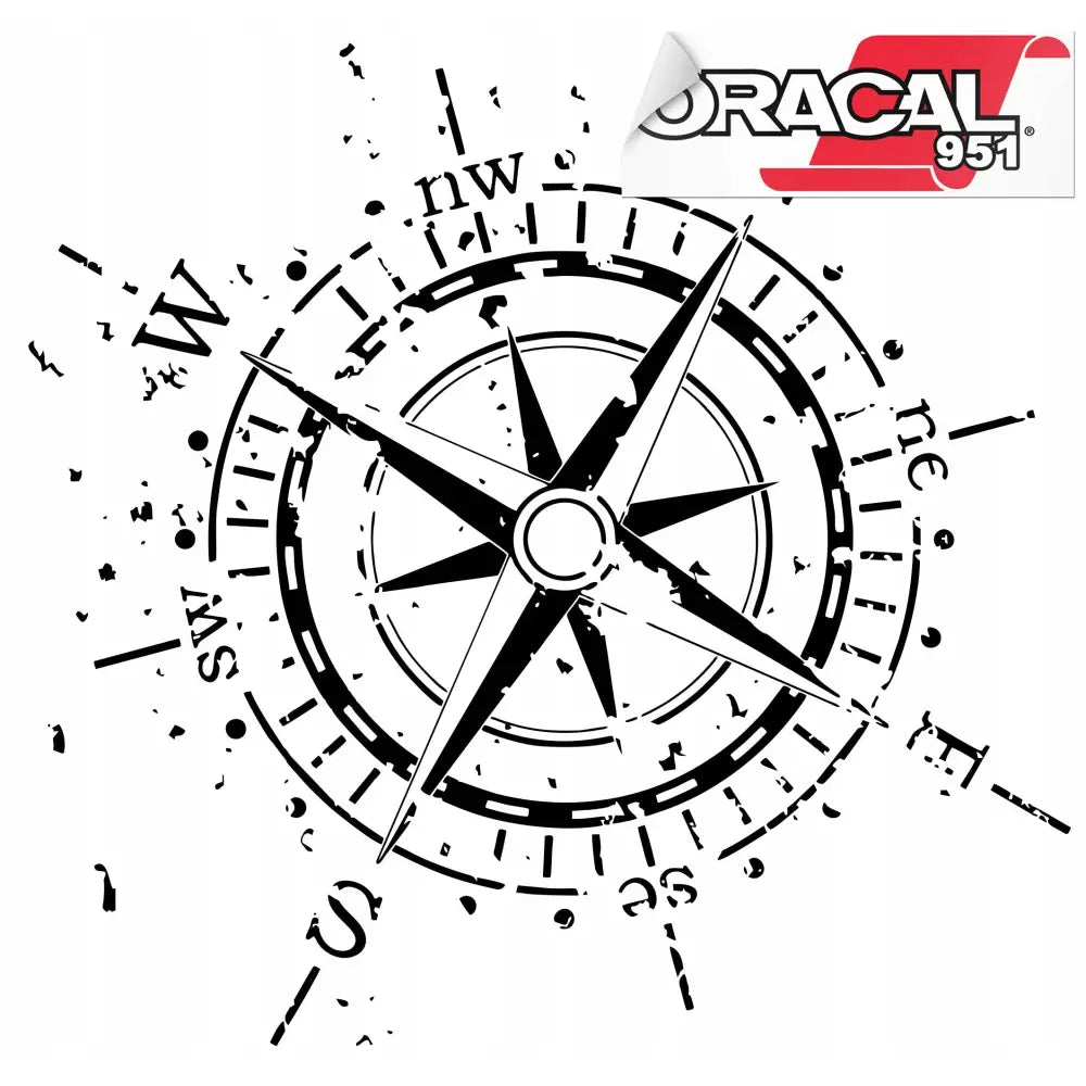 Bildekal for Bil Kompass Vindrose 60 x 60 Cm