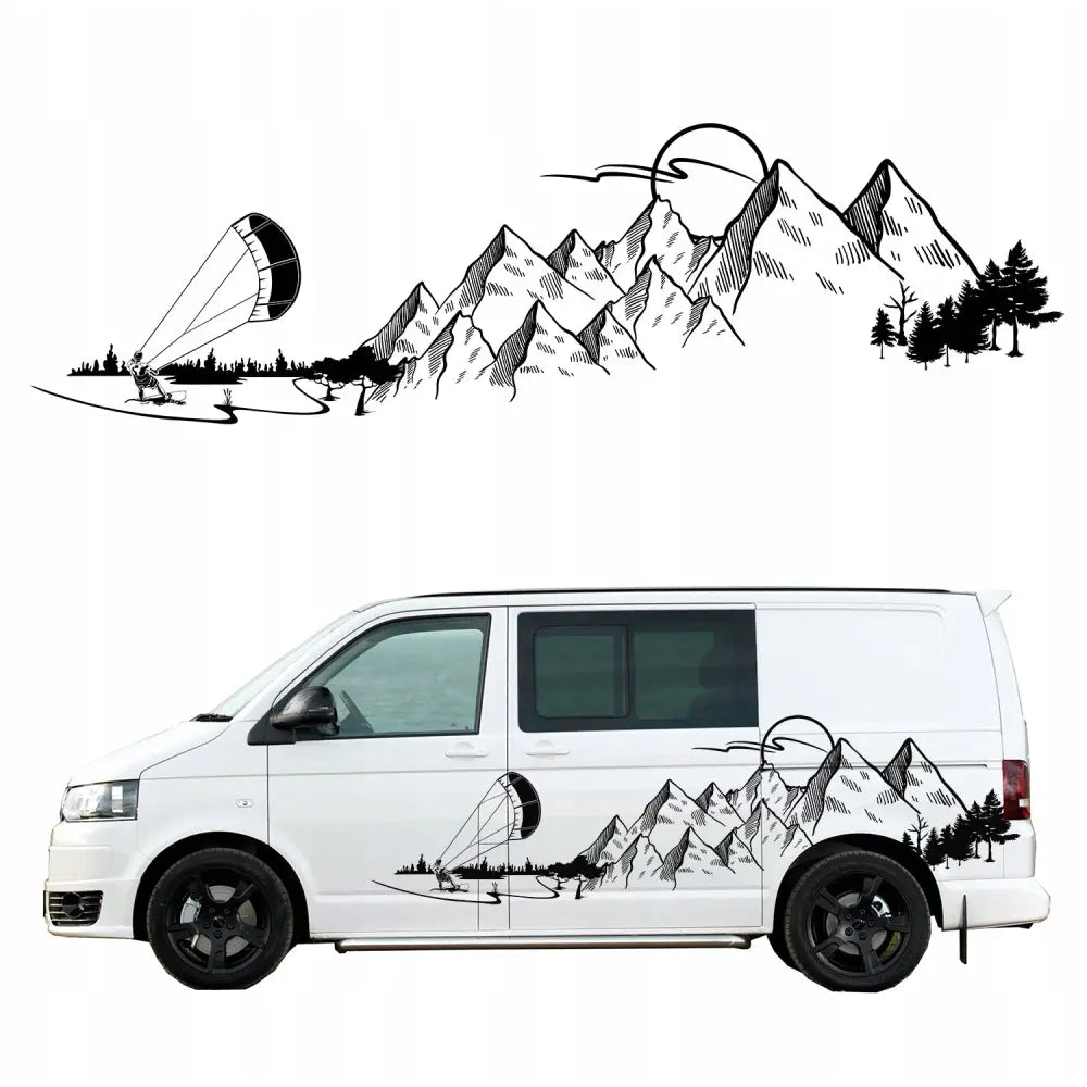 Bildekal til Bilside Kitesurfer Fjell 58x200