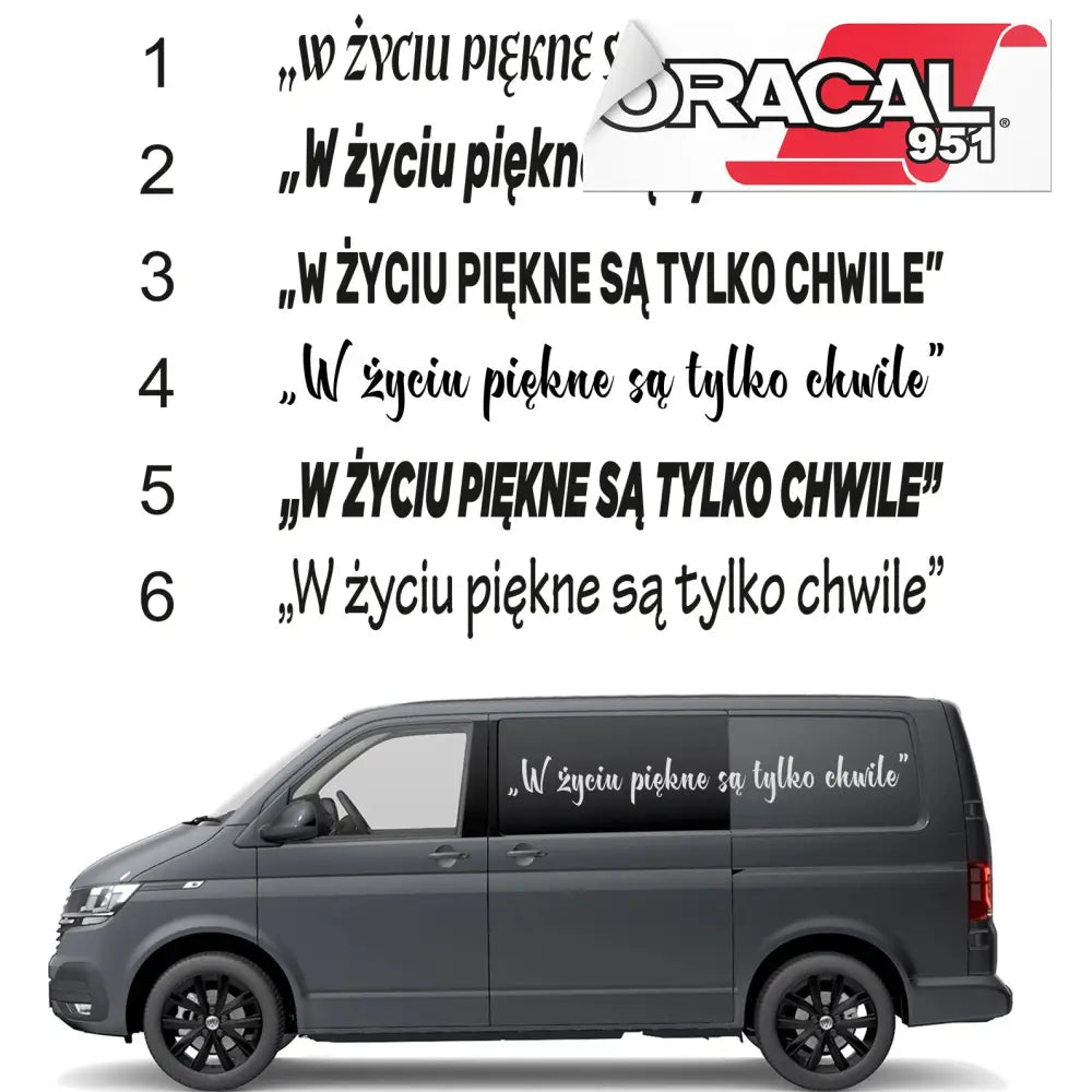 Bildekal til Bilside med Sitat ?I Livet’ 25cmx2m