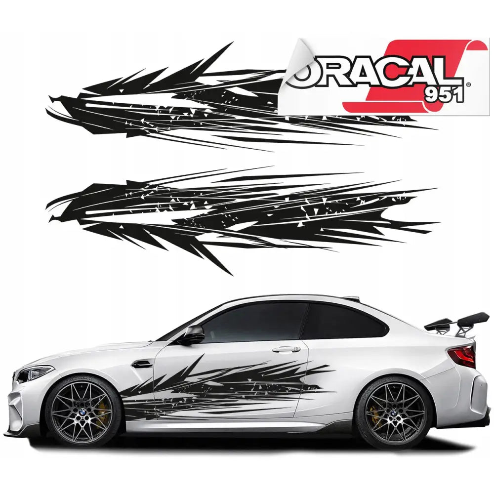 Bildekaler med Trekanter til Bilens Side 157x44cm