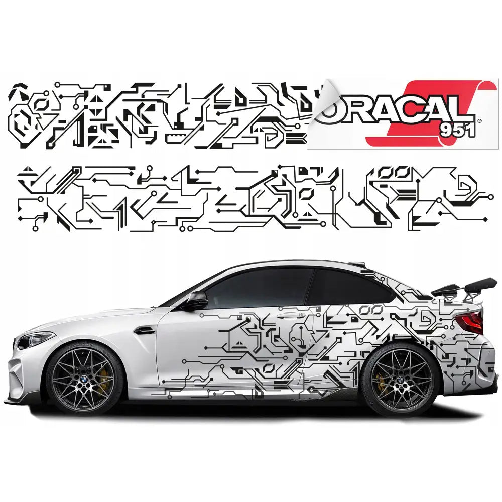 Bilfolie Camo Mønster Elektrisk 44x600cm Mg