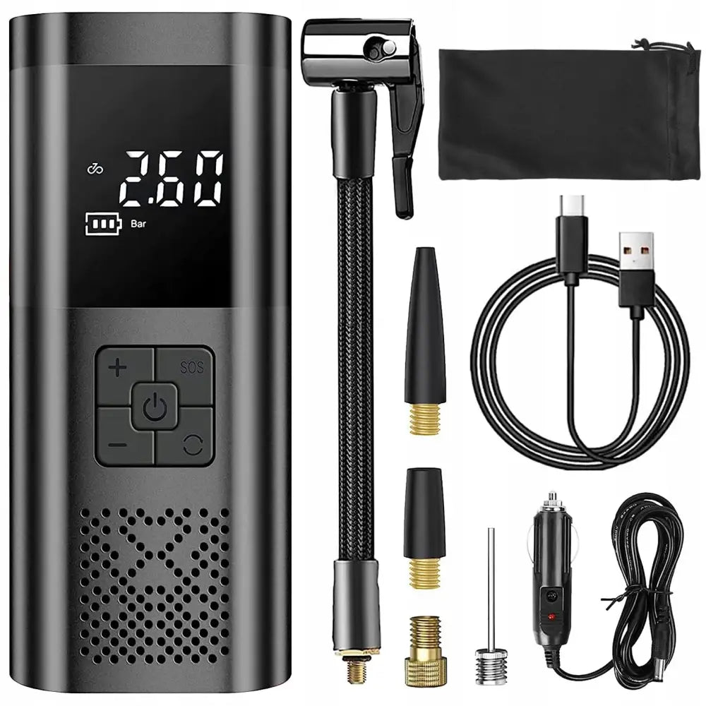 Bilkompressor Dekkpumpe til Hjul 12v med Digitalt Display 6000mah