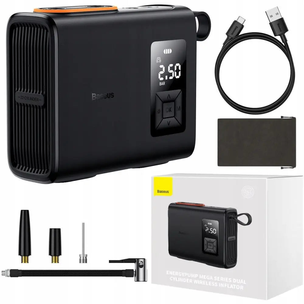 Bilkompressor Pumpe Powerbank Aku 6000mah