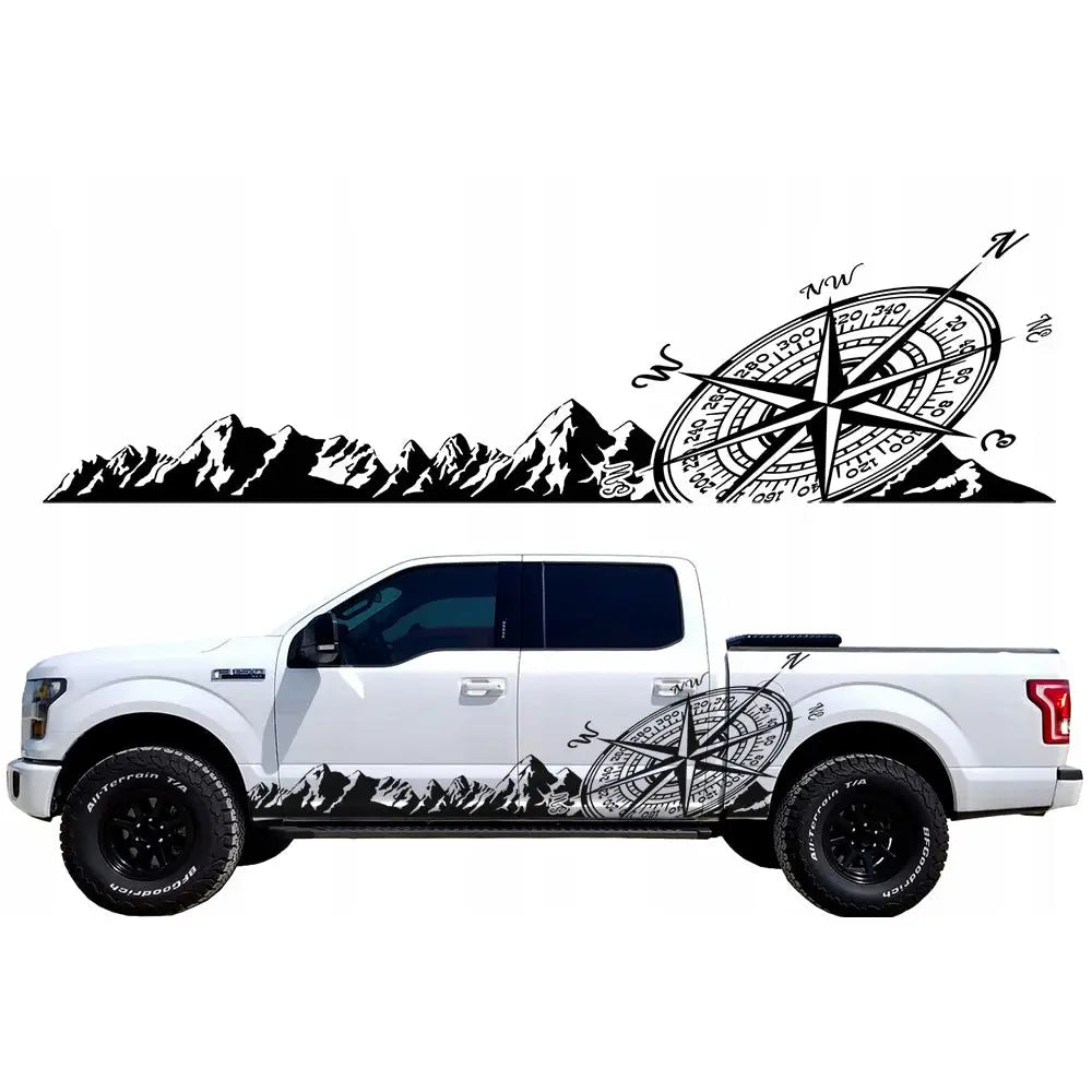 Bilmerke Kompas + Fjell Stor 160 x 44 Cm