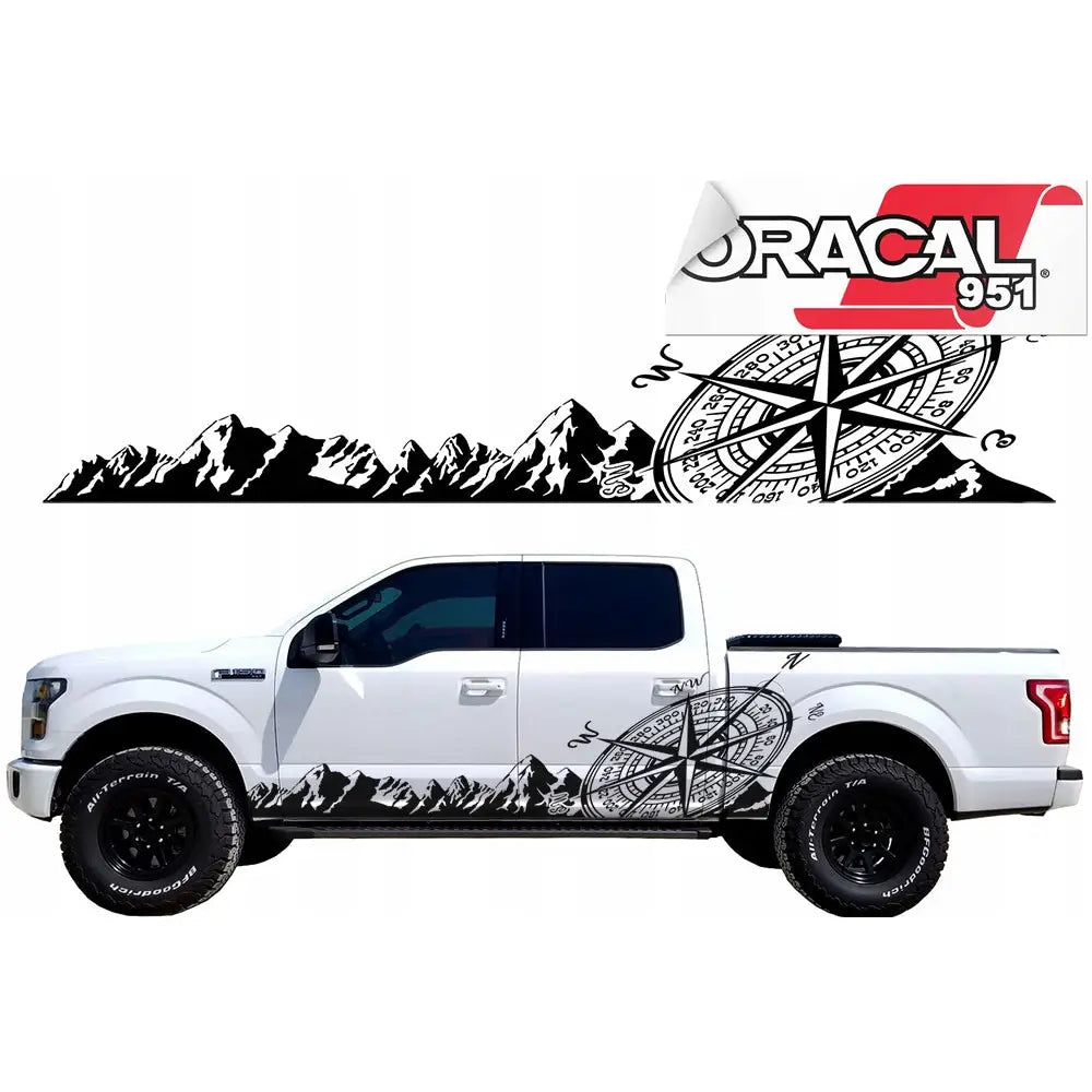 Bilmerke Kompas + Fjell Stor 160x44cm 951