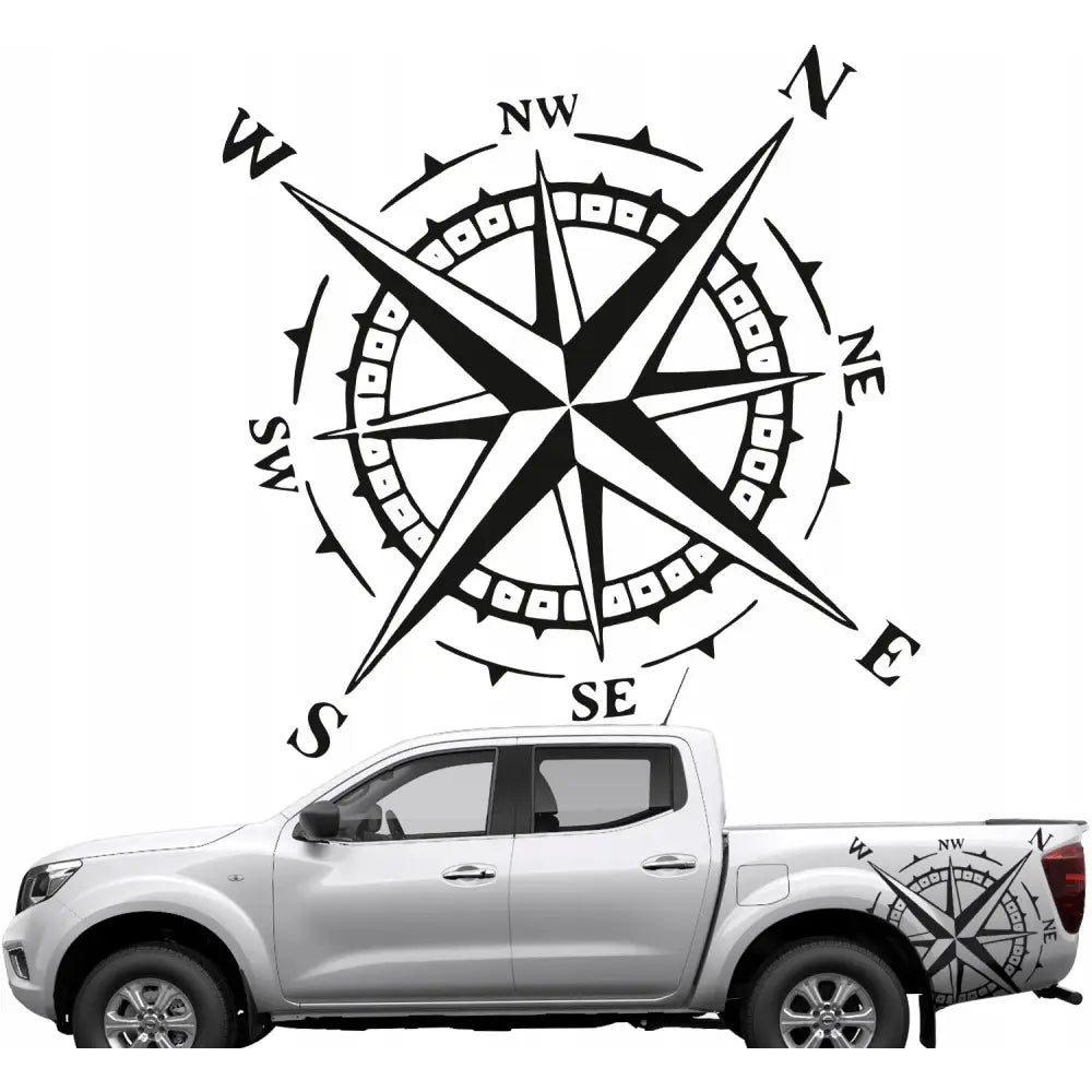 Bilmerke med Kompassrose for Offroad 95x95 Cm