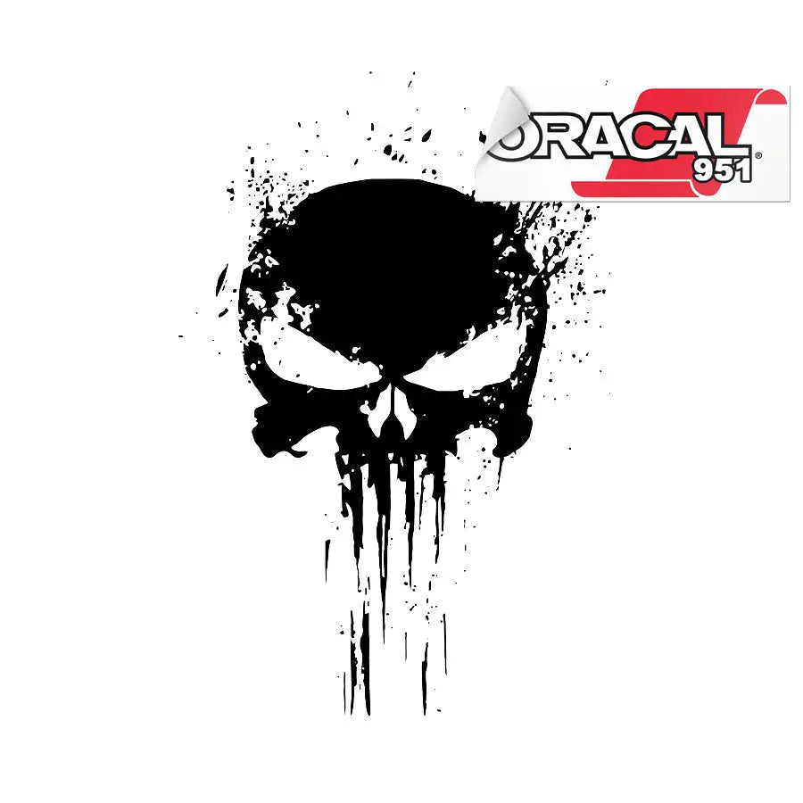 Bilmerke Punisher 61x43cm Matt Svart