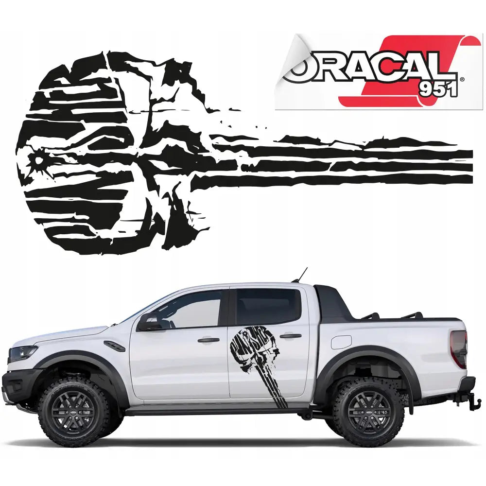 Bilmerke Punisher Hodeskalle 98x44cm 951 Mg