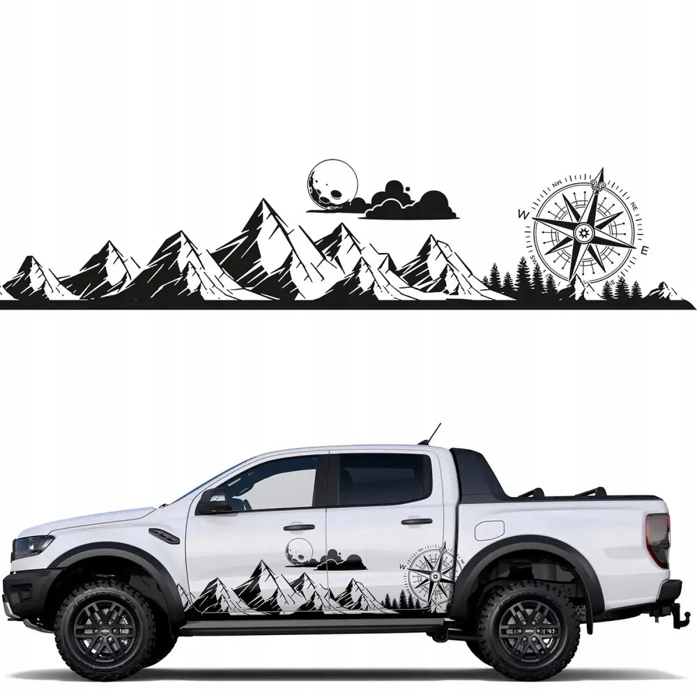 Bilsideklistremerke Fjellmønster 44x250cm