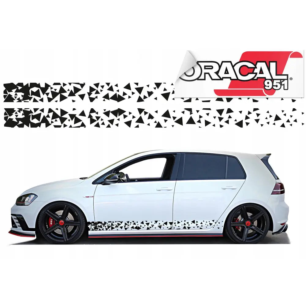 Bilsideklistremerke med Triangler 220x14cm