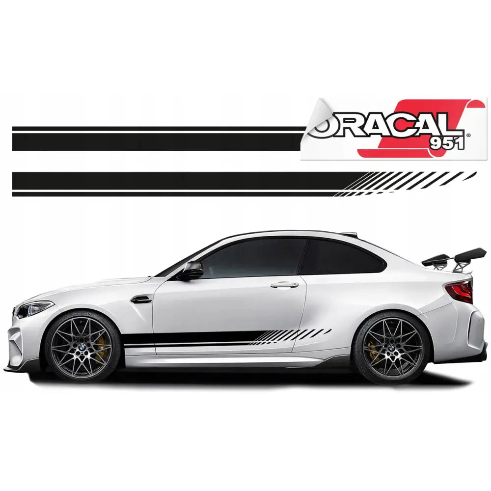 Bilsideklistremerker Striper 200x11cm Folie 951